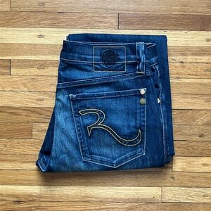 ROCK & REPUBLIC men’s gold thread jeans sz 34
